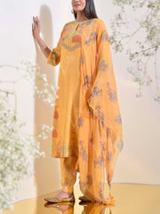 Yellow Vasansi Silk Printed Suit Set