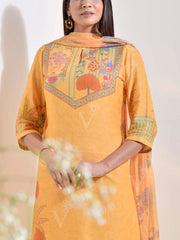 Yellow Vasansi Silk Printed Suit Set