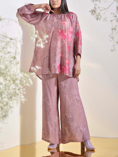 Rose Dust Vasansi Silk Printed Co-ord Set