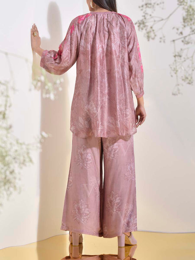 Rose Dust Vasansi Silk Printed Co-ord Set