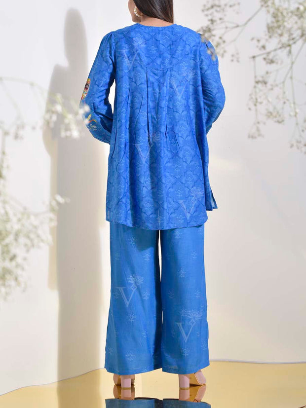 Blue Vasansi Silk Printed Co-ord Set