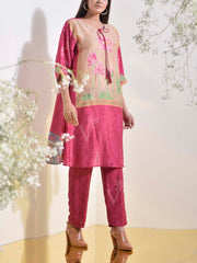 Pink Vasansi Silk Floral Printed Co-ord Set