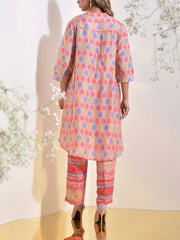 Soft Pink Vasansi Silk Printed Co Ord Set