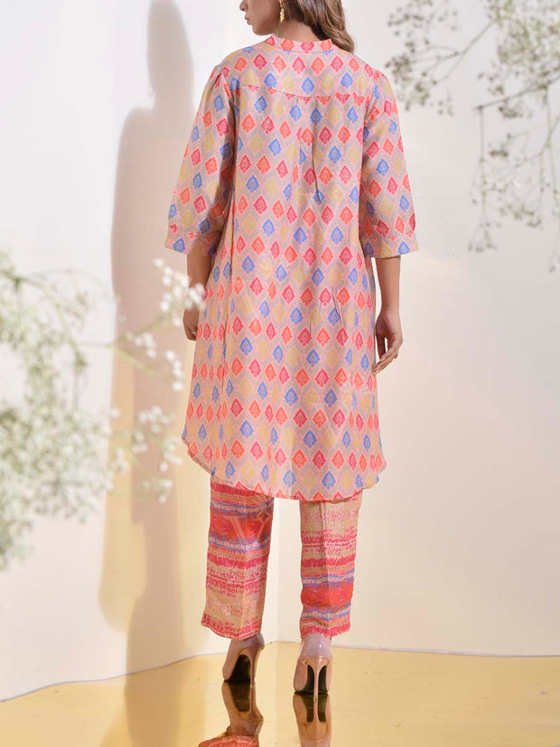 Soft Pink Vasansi Silk Printed Co Ord Set