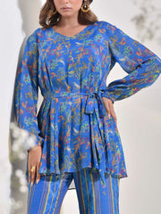 Blue Vasansi Silk Floral Printed Co-ord Set