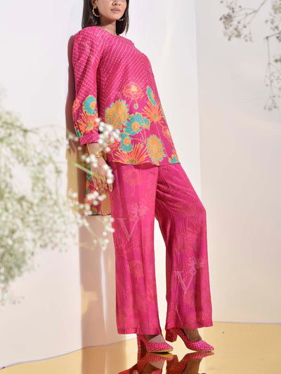 Raspberry Pink Printed Co Ord Set