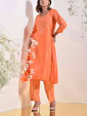 Orange Vasansi Silk Kurta