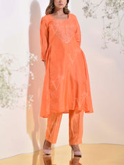 Orange Vasansi Silk Kurta