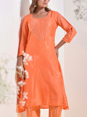 Orange Vasansi Silk Kurta