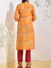 Yellow Vasansi Silk Printed Kurti