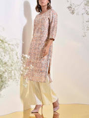 Grey Vasansi Silk Printed Kurti