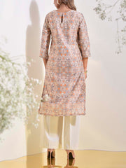 Grey Vasansi Silk Printed Kurti