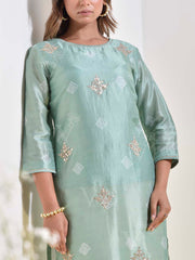 Green Vasansi Silk Printed Kurti