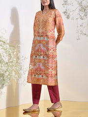 Ochre Vasansi Silk Printed Kurti