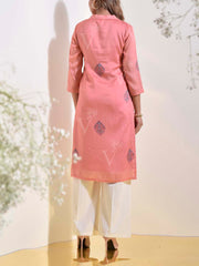 Pink Vasansi Silk Printed Kurti