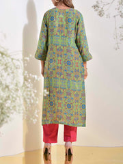 Green Floral Vasansi Silk Printed Kurti