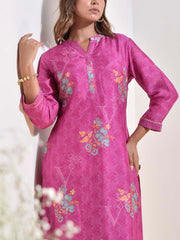 Purple Vasansi Silk Printed Kurti