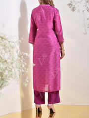 Purple Vasansi Silk Printed Kurti