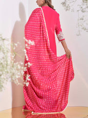 Pink Embroidered Kurta and Sharara Set