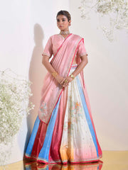 Pastel Vasansi Silk Printed Lehenga Set