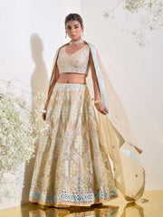 Ivory Embroidered Lehenga Set