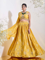 Yellow Embroidered Skirt Set