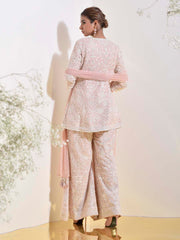 Pink Embroidered Jacket and Pants Set