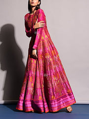 Anarkali, Anarkalis, Printed, Gown, Gowns, Long Dress, Floor Length, Silk