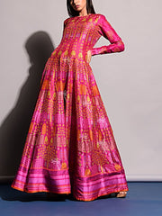 Anarkali, Anarkalis, Printed, Gown, Gowns, Long Dress, Floor Length, Silk