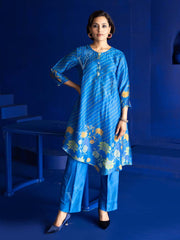 Blue Vasansi Silk Leheriya Co-ord Set