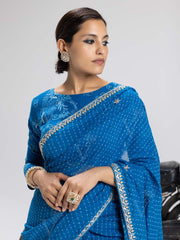 Blue Mothda Saree