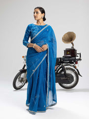 Blue Mothda Saree