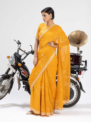 Yellow Mothda Saree