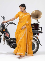 Yellow Mothda Saree