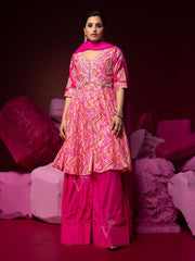 Multi-Color, Vasansi Silk , Leheriya ,  Peplum and Palazzo Set , palazzo Set , peplum set , rakhiedit , Red , Pink 