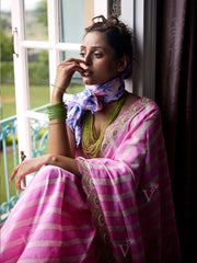 Pink Leheriya Saree