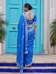 Azure Blue Leheriya Saree