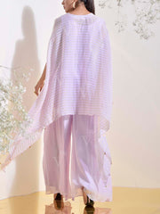 Lilac Embroidered Cape and Palazzo Set