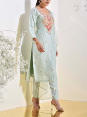 Light Green Embroidered Suit Set