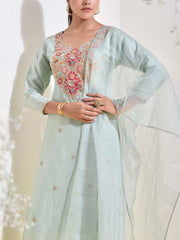 Light Green Embroidered Suit Set