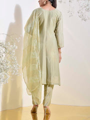 Green Embroidered Suit Set