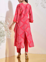 Pink Embroidered Kurta and Pant Set