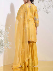 Yellow Embroidered Kurta and Sharara Set