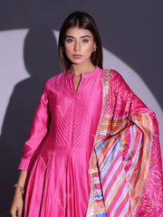 Pink Vasansi Silk Anarkali Suit Set