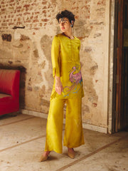 Yellow Vasansi Silk Printed Co Ord Set