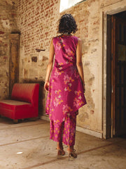 Mystic Pink Cottom Printed Tunic and Pant Set