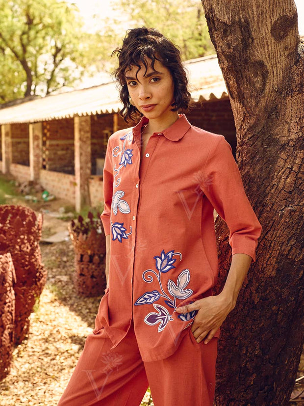 Rust Orange Cotton Co-ord Set