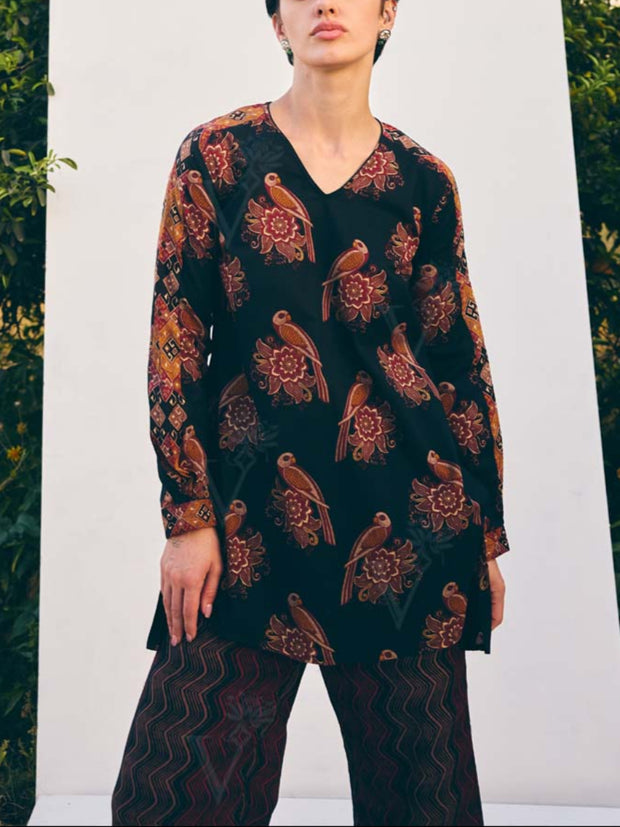 Black Printed Co-ord Set