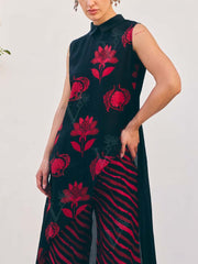 Red and Black Printed Co-ord Set