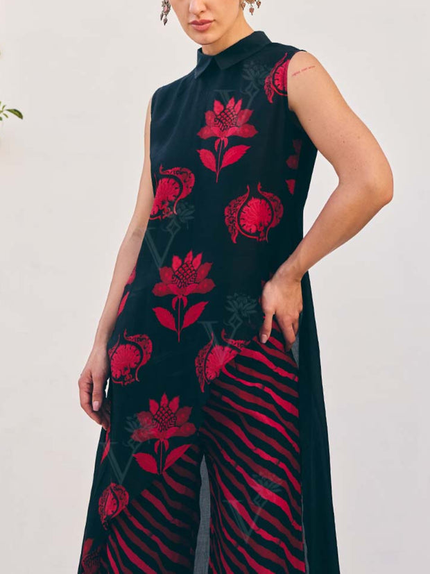 Red and Black Printed Co-ord Set